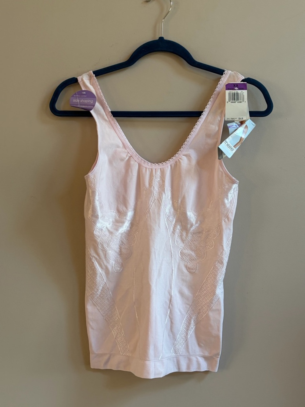 2006 Barely There Vintage Y2K Pink Side Shaping Slimming Tank Top Shirt Org Tags
